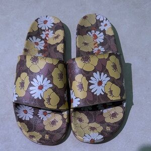 Coach Udele Signature Floral Sport Slide Sandals Sz-10 NWOT